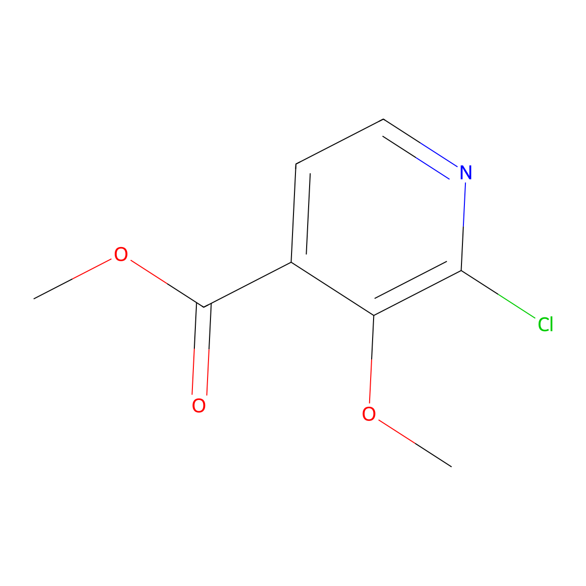 Methyl 2-chloro-3-methoxyisonicotinate molecular structure, CAS 1214387-44-6