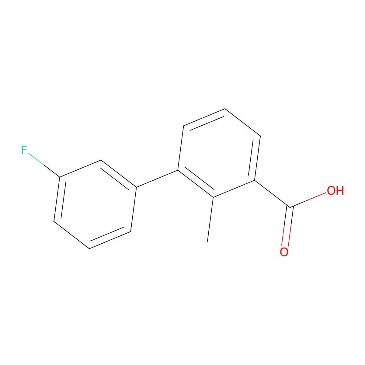 3-(3-Fluorophenyl)-2-methylbenzoic acid molecular structure, CAS 1214387-47-9