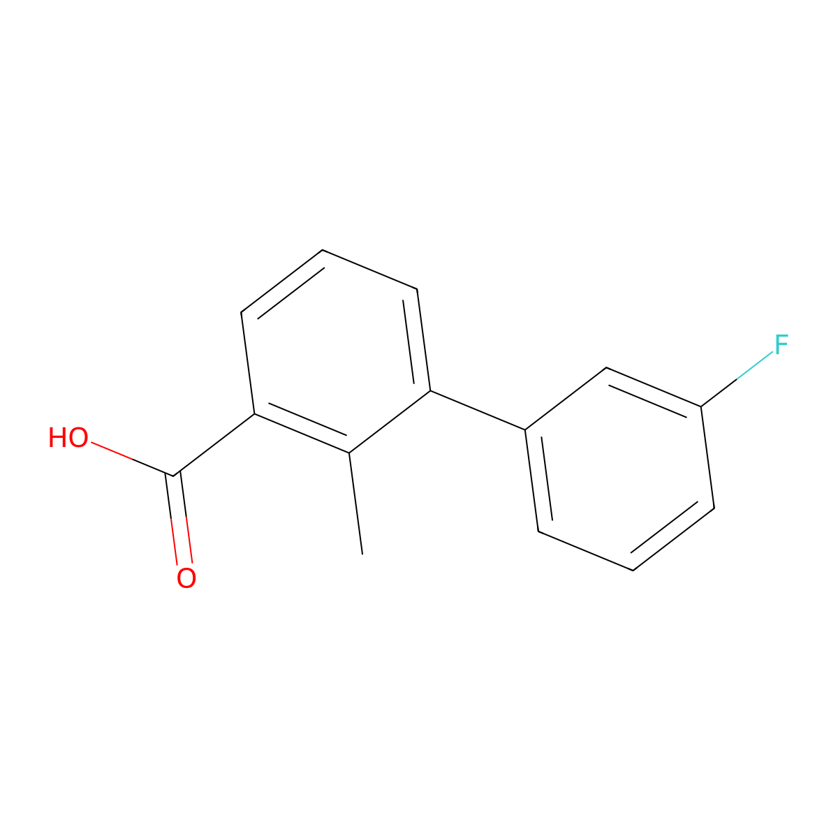 3-(3-Fluorophenyl)-2-methylbenzoic acid molecular structure, CAS 1214387-47-9