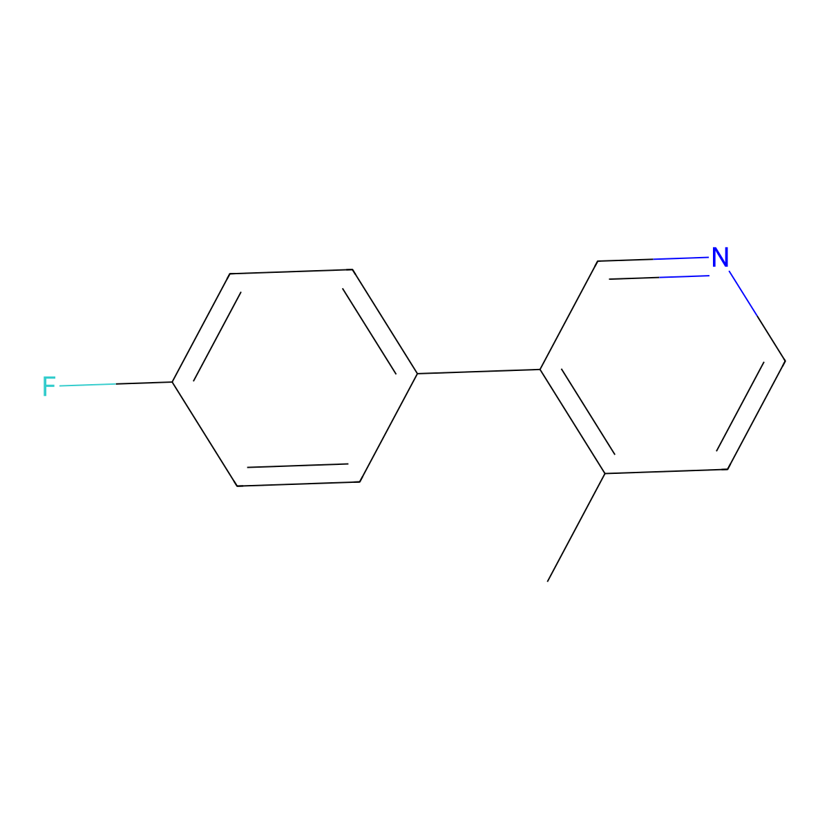 3-(4-Fluorophenyl)-4-methylpyridine molecular structure, CAS 1214387-48-0
