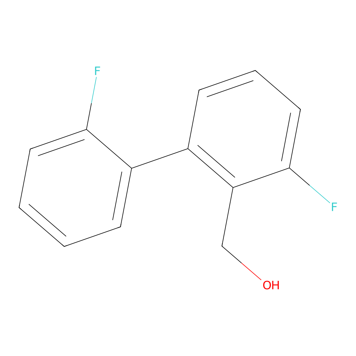 [2-Fluoro-6-(2-fluorophenyl)phenyl]methanol molecular structure, CAS 1214387-59-3