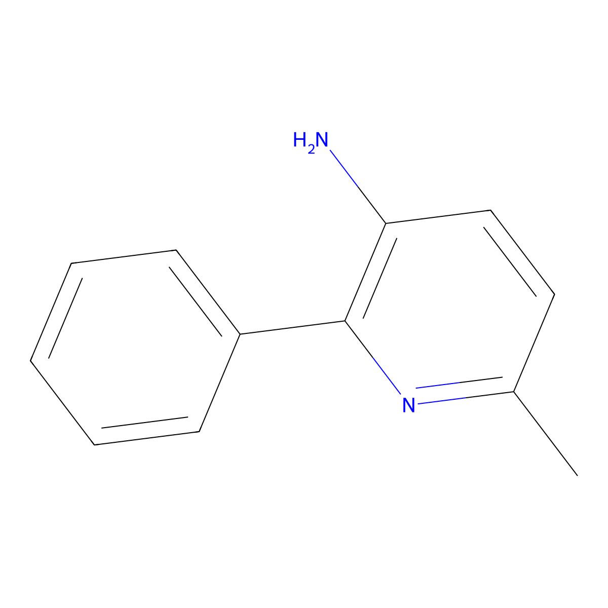 6-Methyl-2-phenylpyridin-3-amine molecular structure, CAS 1214387-73-1