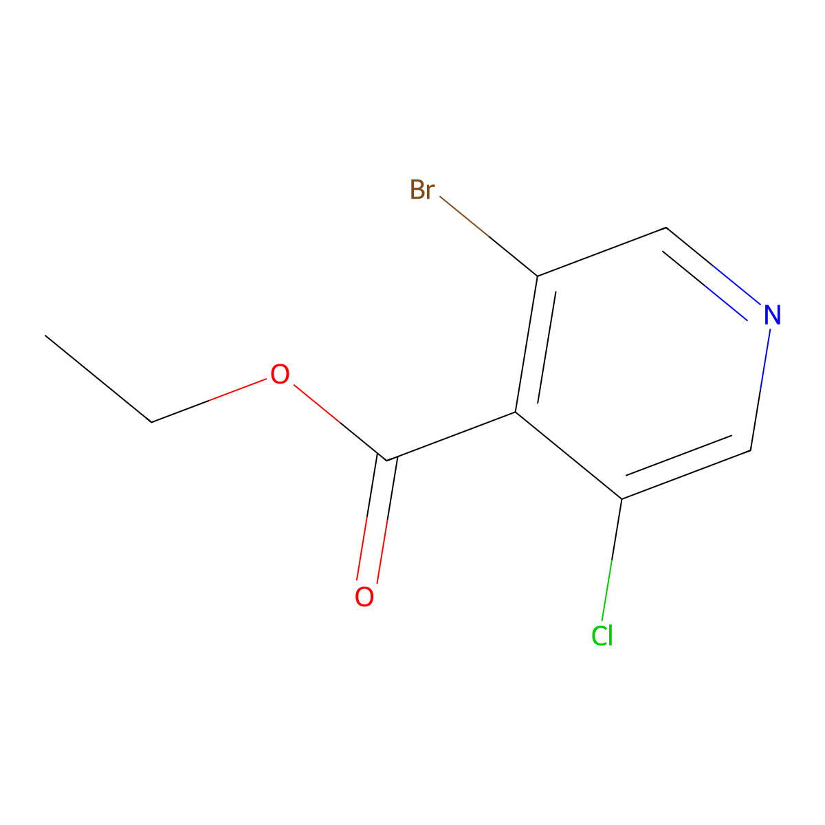 Ethyl 3-bromo-5-chloropyridine-4-carboxylate molecular structure, CAS 1214387-79-7