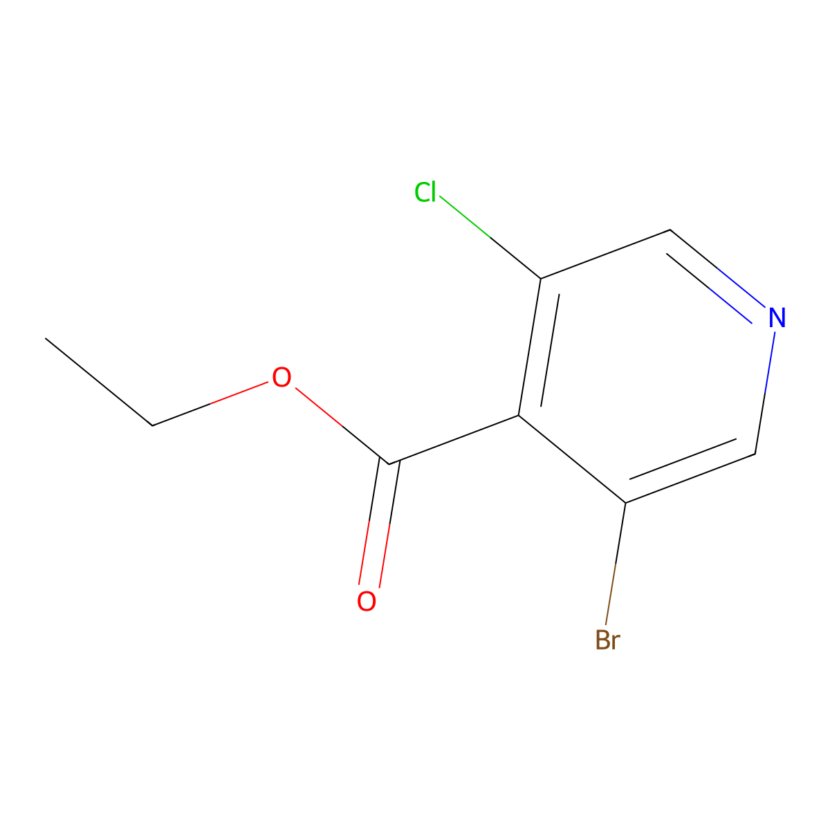 Ethyl 3-bromo-5-chloropyridine-4-carboxylate molecular structure, CAS 1214387-79-7
