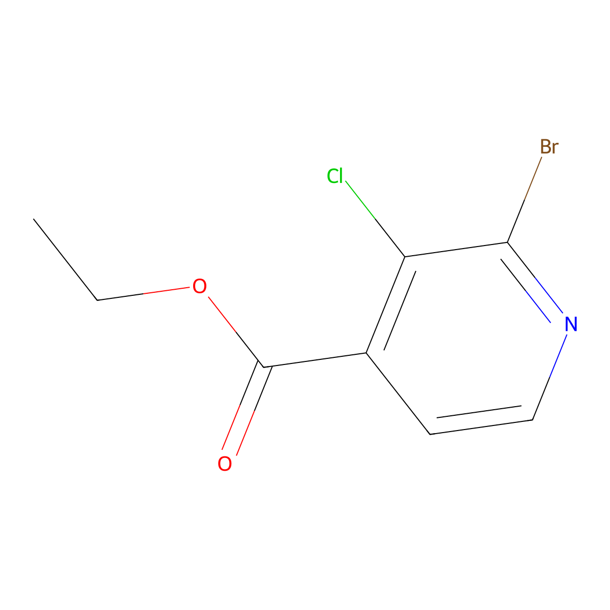 Ethyl 2-bromo-3-chloroisonicotinate molecular structure, CAS 1214387-84-4