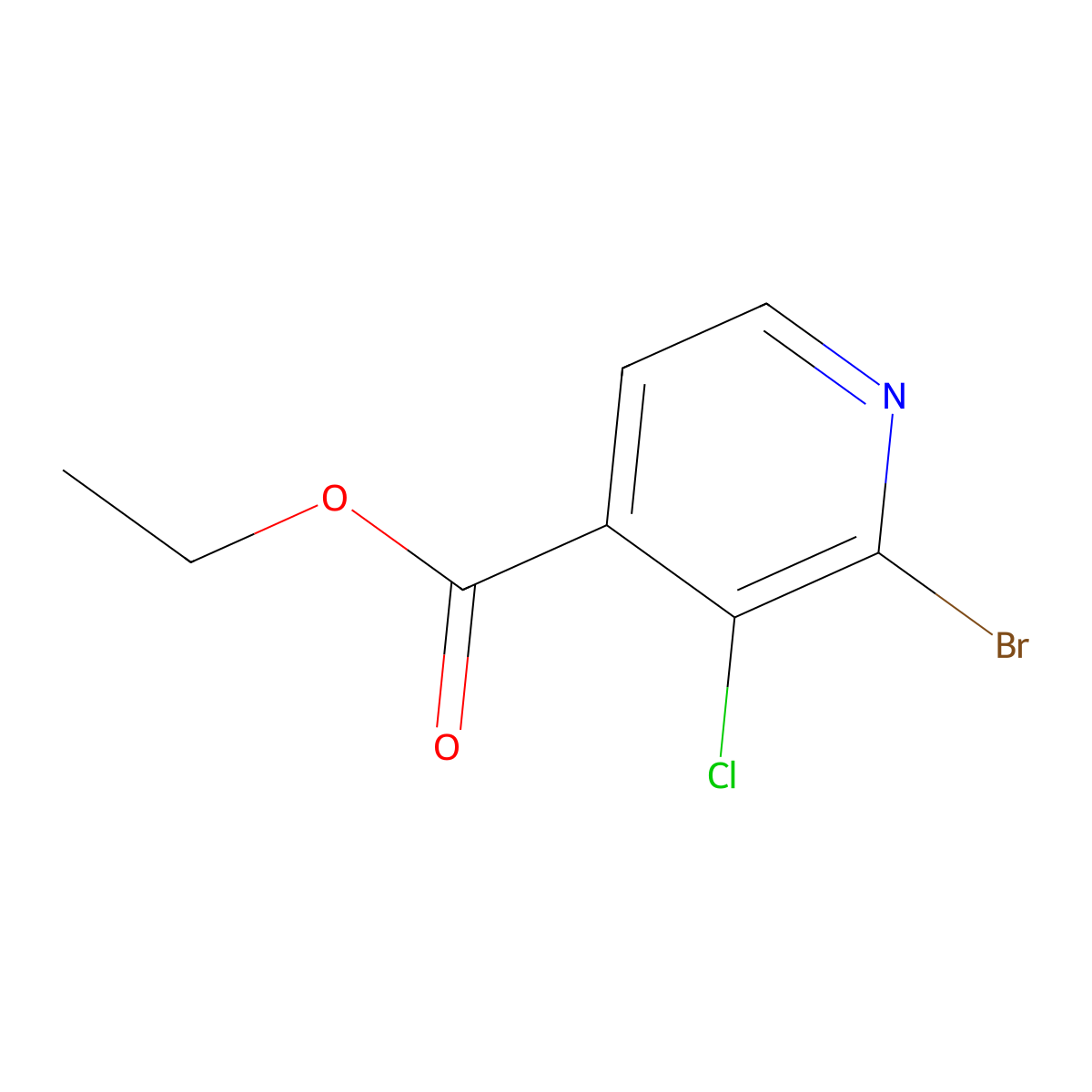 Ethyl 2-bromo-3-chloroisonicotinate molecular structure, CAS 1214387-84-4