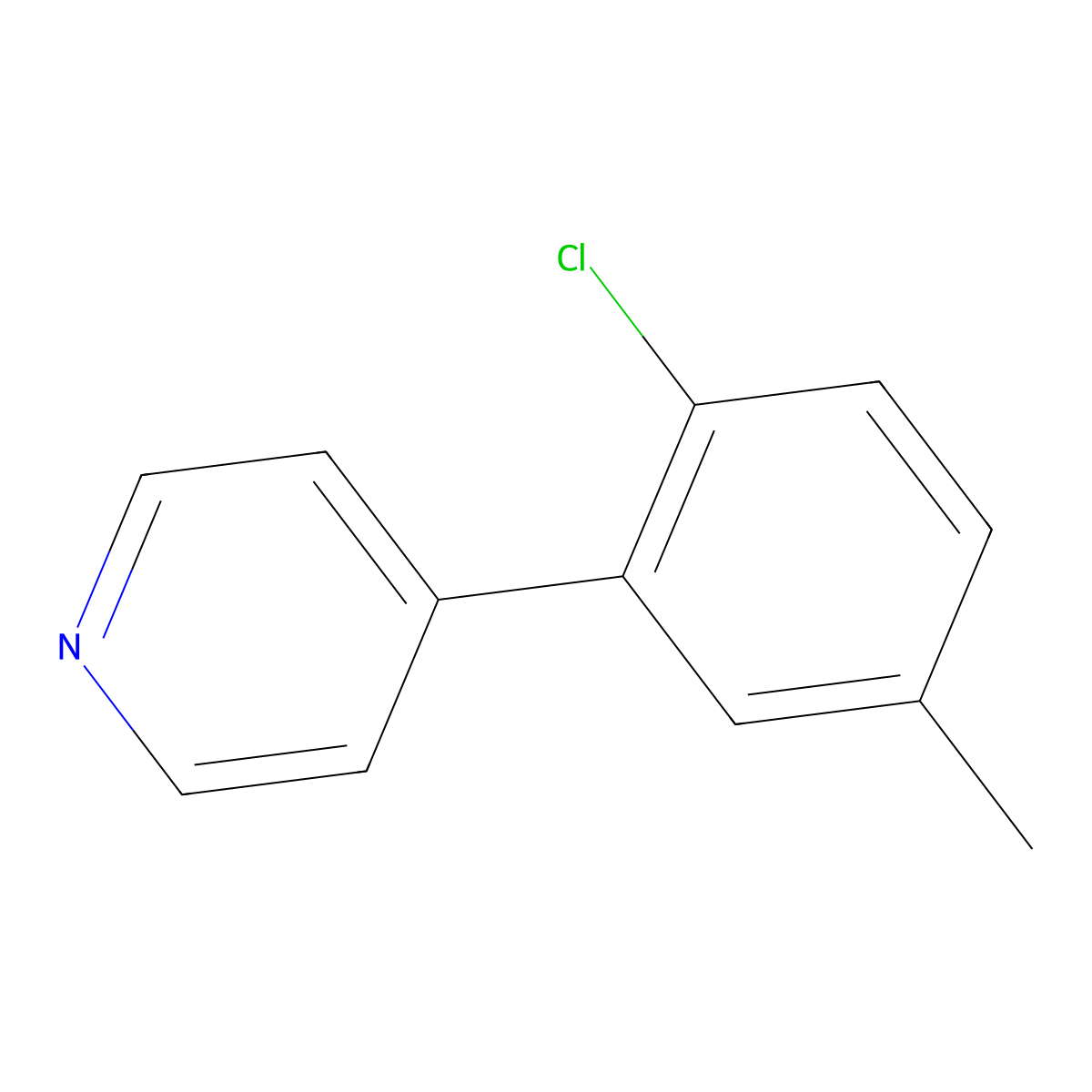 4-(2-Chloro-5-methylphenyl)pyridine molecular structure, CAS 1214387-88-8