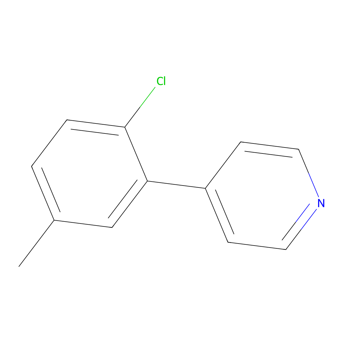 4-(2-Chloro-5-methylphenyl)pyridine molecular structure, CAS 1214387-88-8
