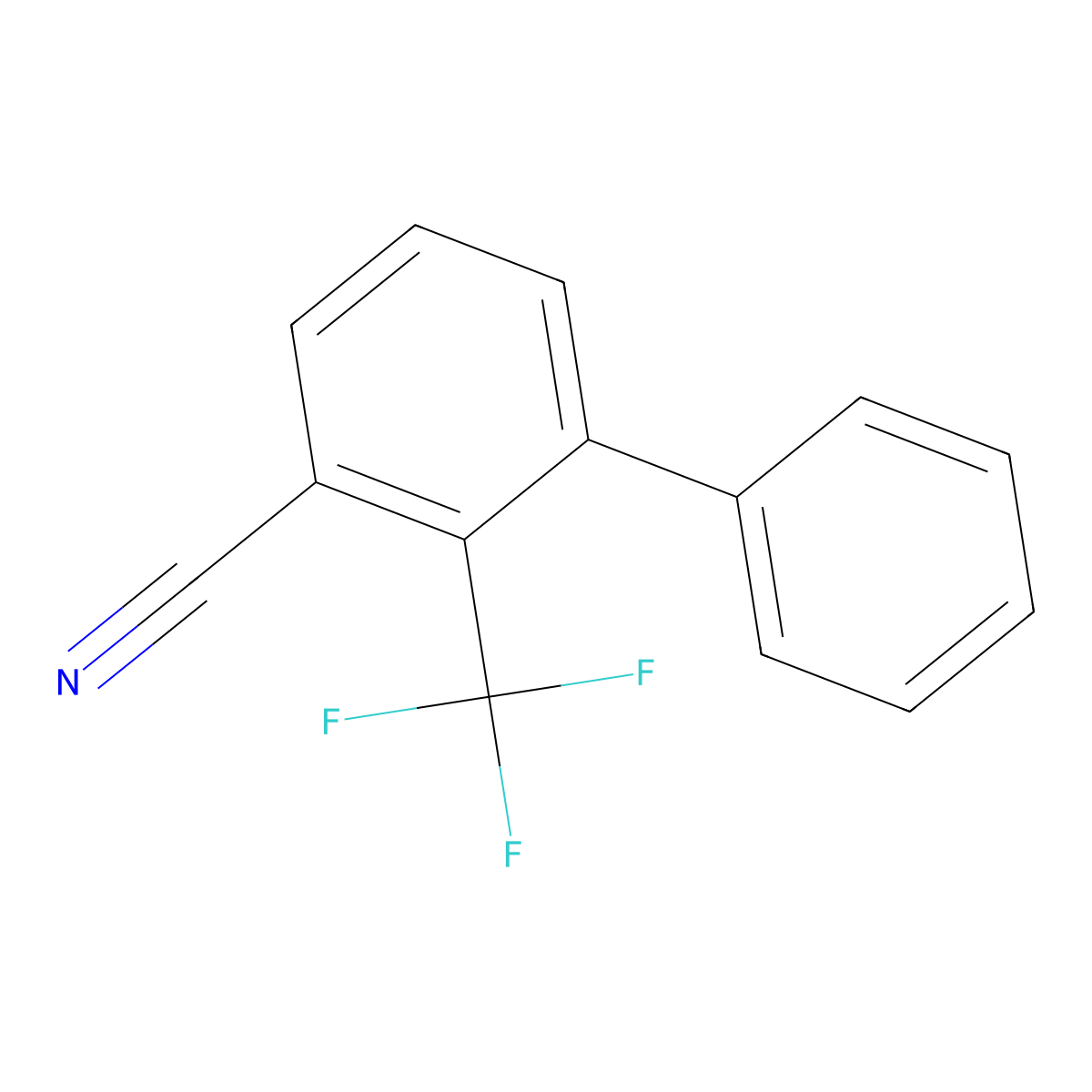 3-Cyano-2-(trifluoromethyl)biphenyl molecular structure, CAS 1214387-95-7