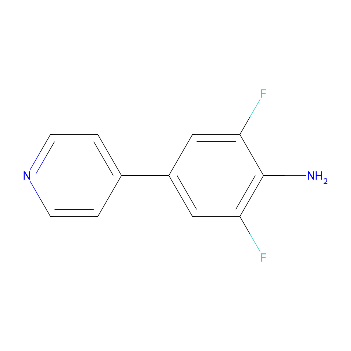 2,6-Difluoro-4-(4-pyridinyl)benzenamine molecular structure, CAS 1214387-96-8