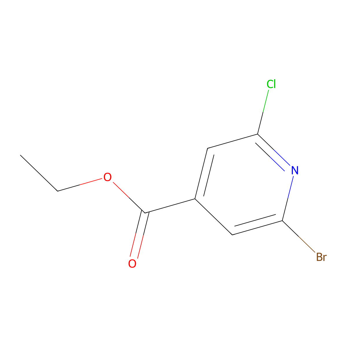 Ethyl 2-bromo-6-chloroisonicotinate molecular structure, CAS 1214388-02-9