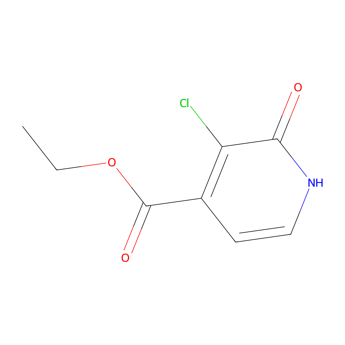 Ethyl 3-chloro-2-hydroxypyridine-4-carboxylate molecular structure, CAS 1214388-04-1