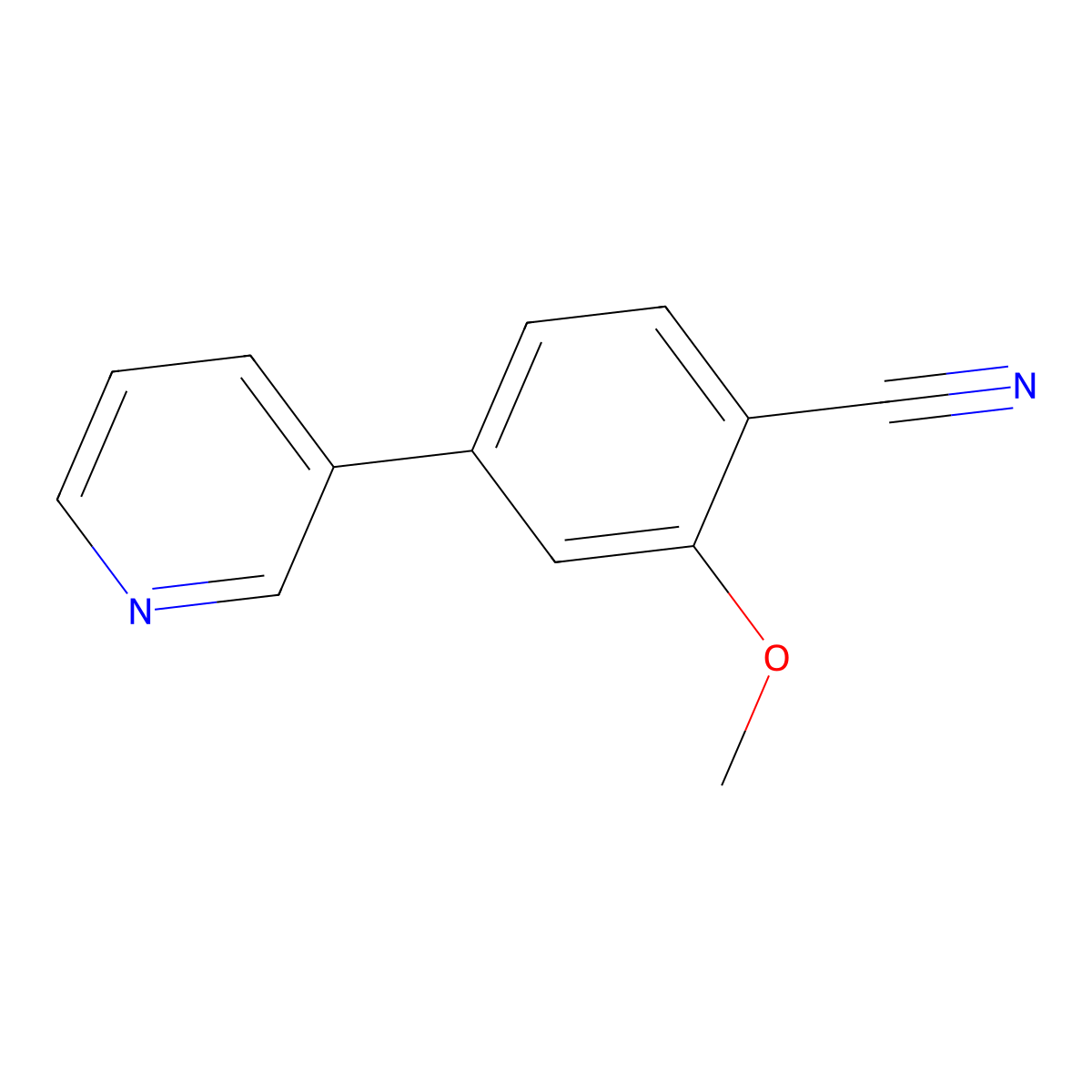 2-Methoxy-4-(pyridin-3-yl)benzonitrile molecular structure, CAS 1214388-08-5