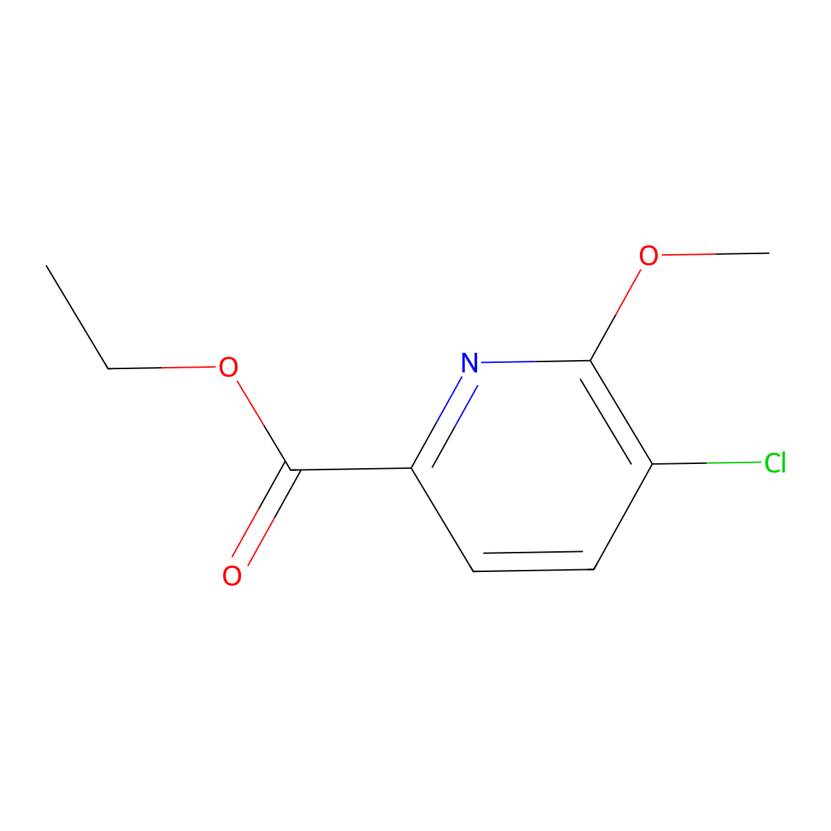 Ethyl 5-chloro-6-methoxypicolinate molecular structure, CAS 1214388-09-6