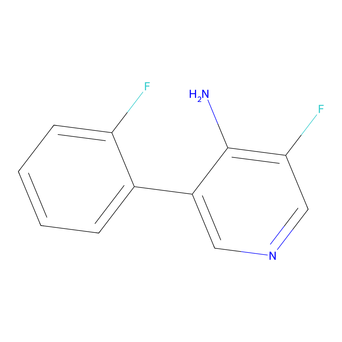 3-Fluoro-5-(2-fluorophenyl)pyridin-4-amine molecular structure, CAS 1214388-10-9