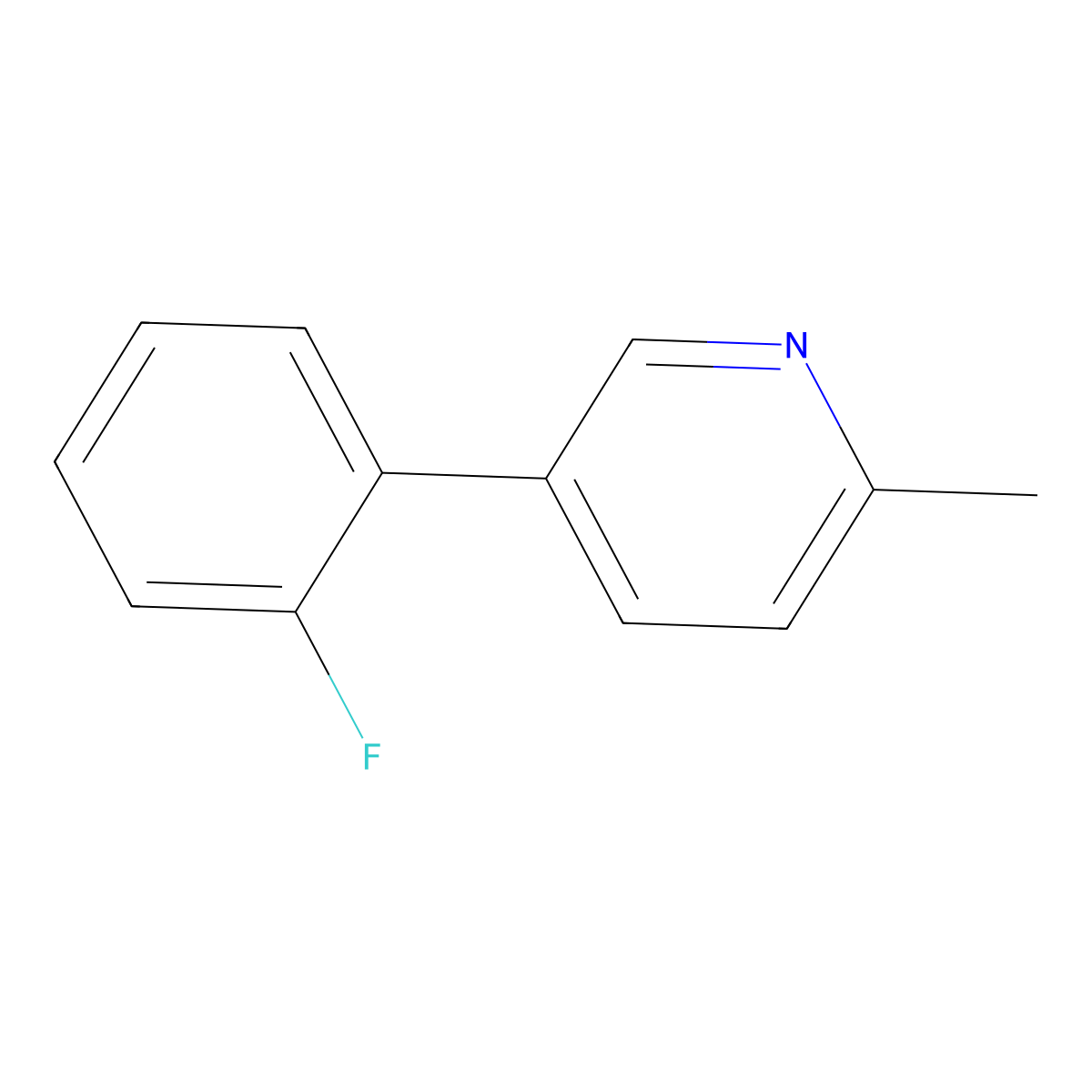 5-(2-Fluorophenyl)-2-methylpyridine molecular structure, CAS 1214388-18-7