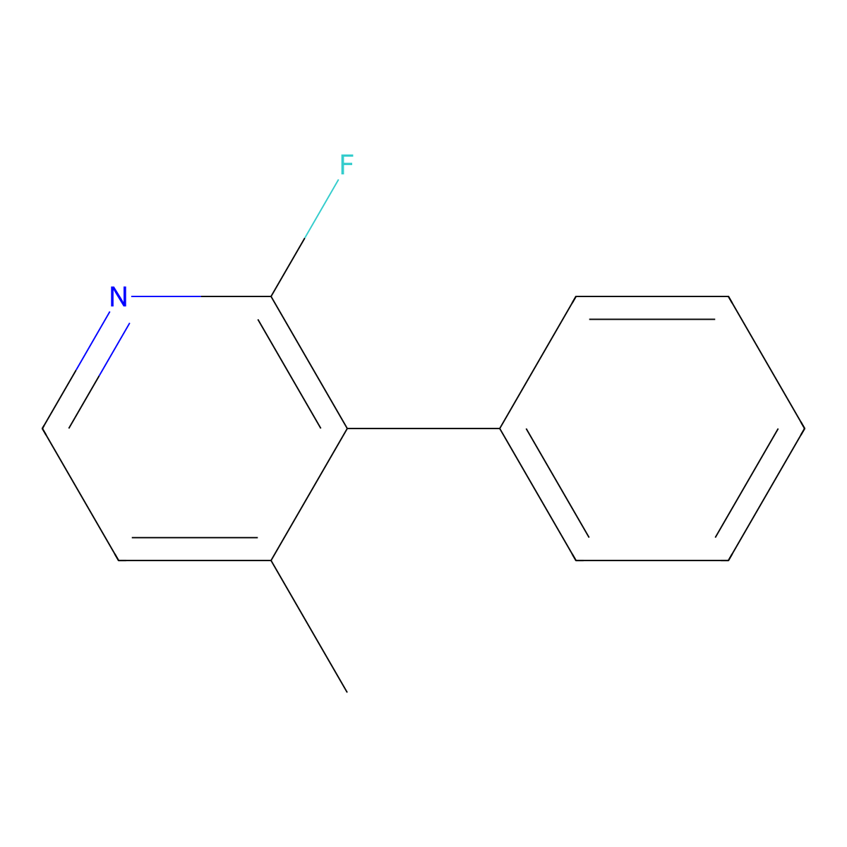 2-Fluoro-4-methyl-3-phenylpyridine molecular structure, CAS 1214388-19-8