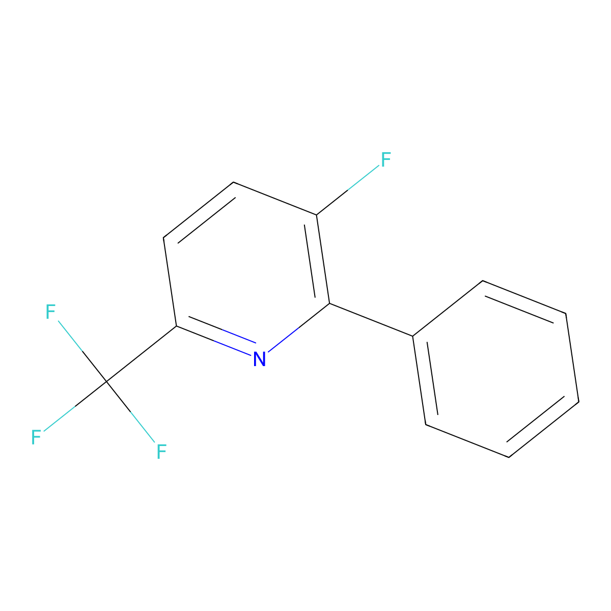 3-Fluoro-2-phenyl-6-(trifluoromethyl)pyridine molecular structure, CAS 1214388-20-1