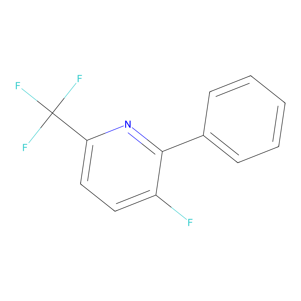 3-Fluoro-2-phenyl-6-(trifluoromethyl)pyridine molecular structure, CAS 1214388-20-1