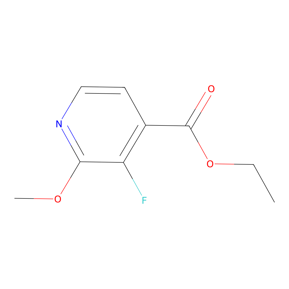 Ethyl 3-fluoro-2-methoxyisonicotinate molecular structure, CAS 1214388-34-7