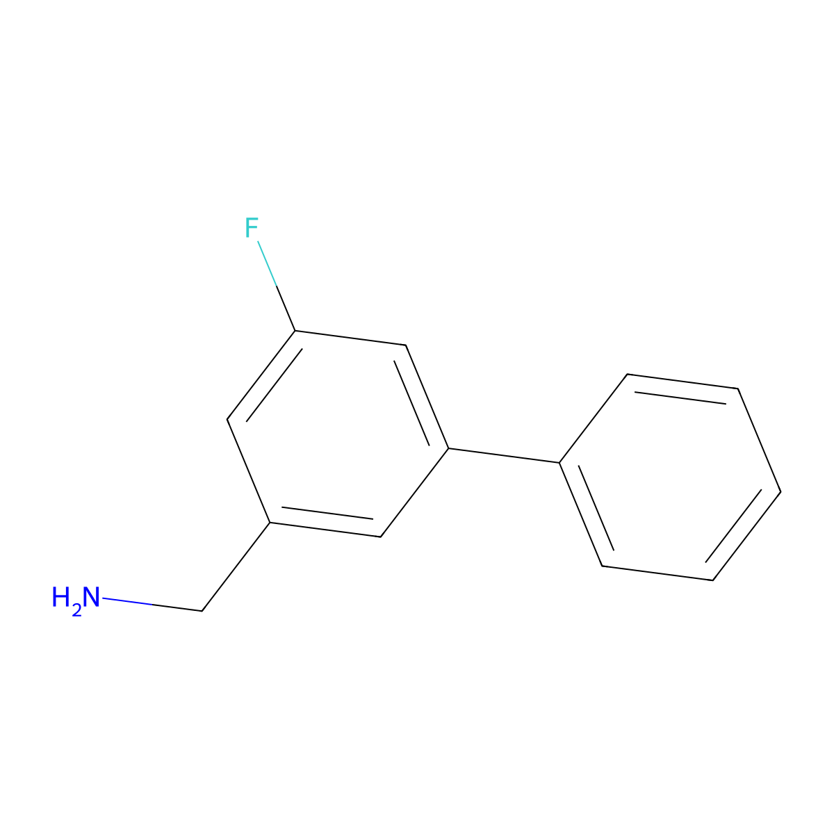 (3-Fluorobiphenyl-5-yl)methanamine molecular structure, CAS 1214388-48-3