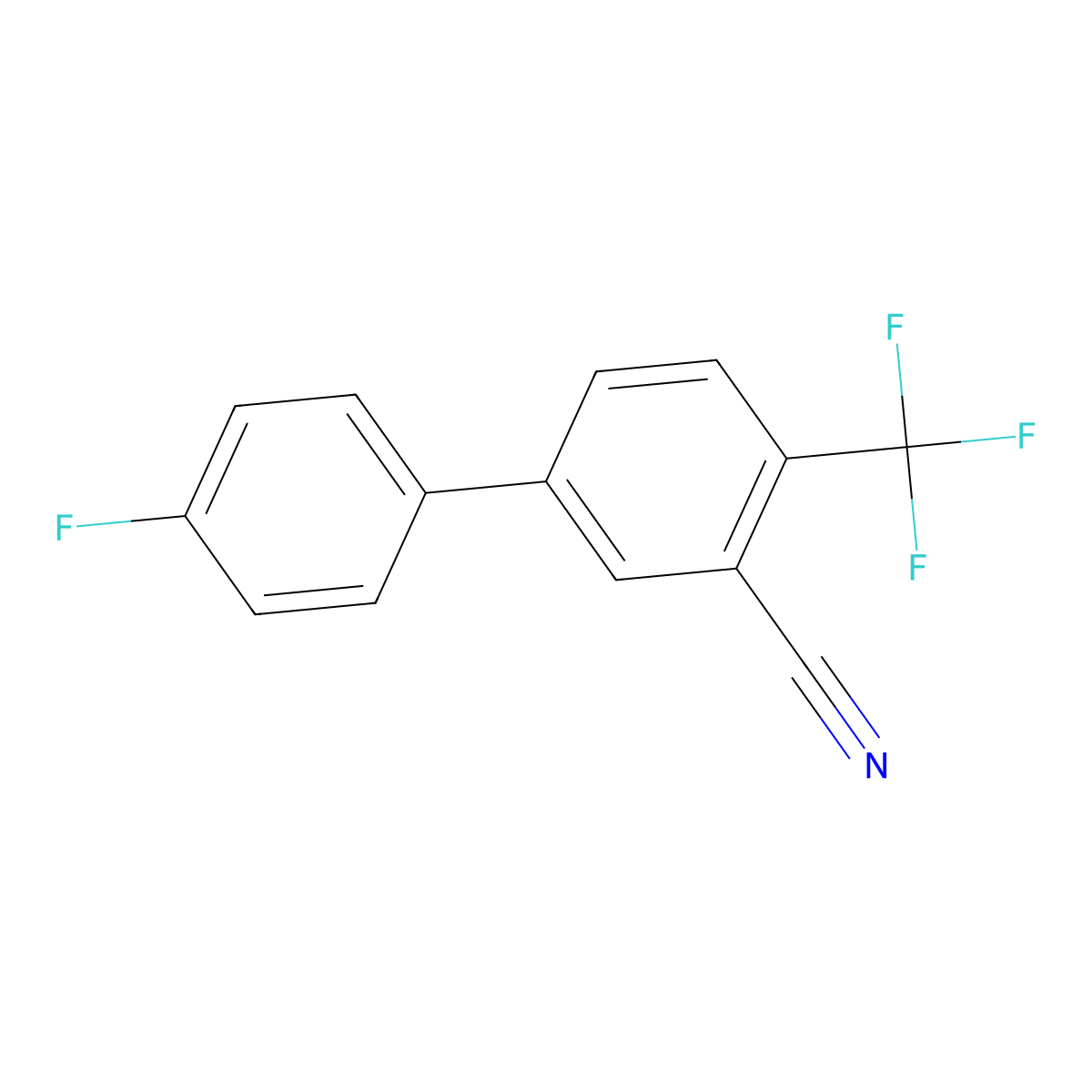 5-(4-Fluorophenyl)-2-(trifluoromethyl)benzonitrile molecular structure, CAS 1214388-49-4