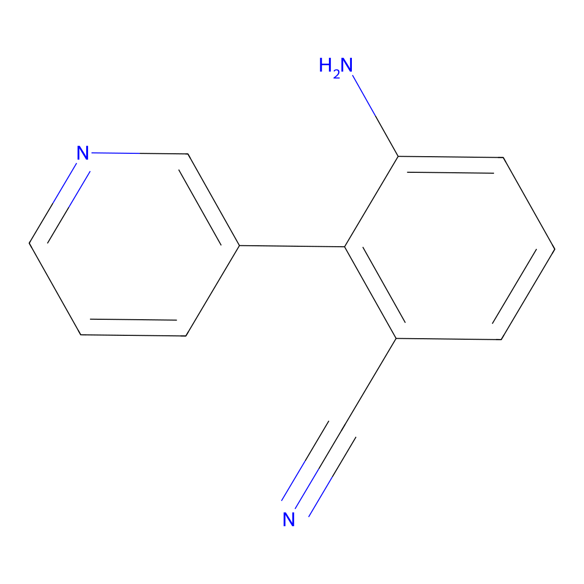 3-Amino-2-(pyridin-3-yl)benzonitrile molecular structure, CAS 1214388-54-1