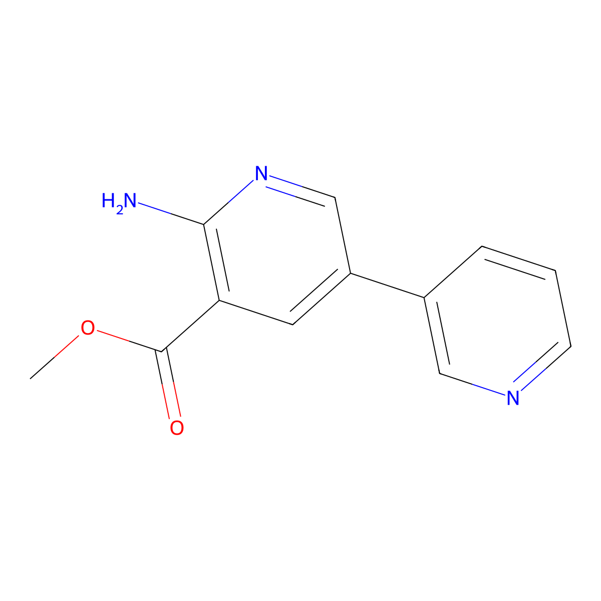 Methyl 6-amino[3,3'-bipyridine]-5-carboxylate molecular structure, CAS 1214388-65-4