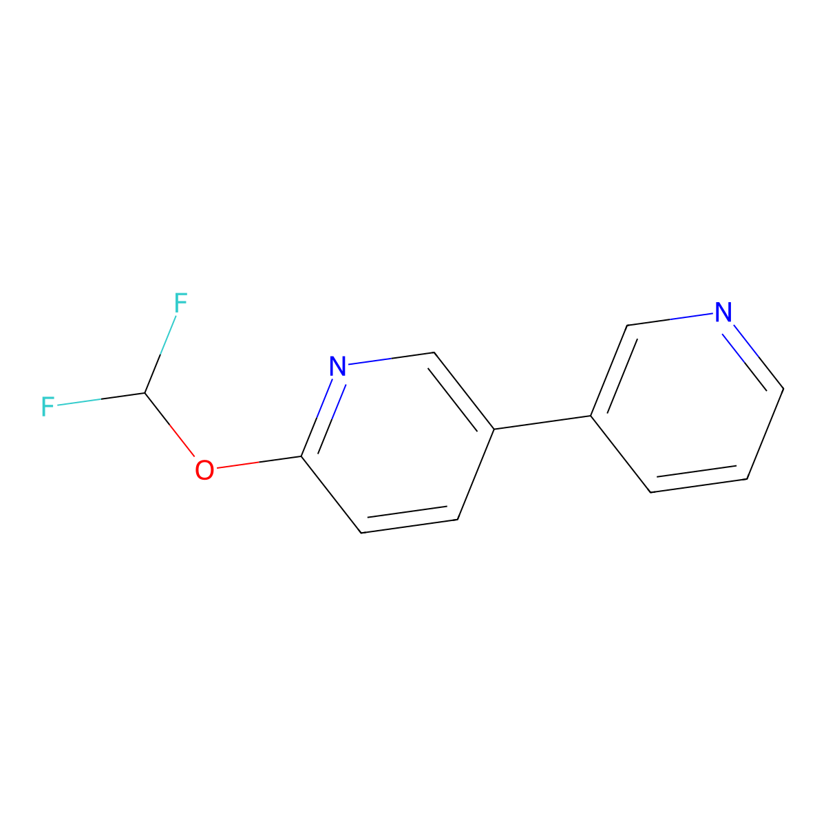 2-(Difluoromethoxy)-5-(pyridin-3-yl)pyridine molecular structure, CAS 1214388-67-6