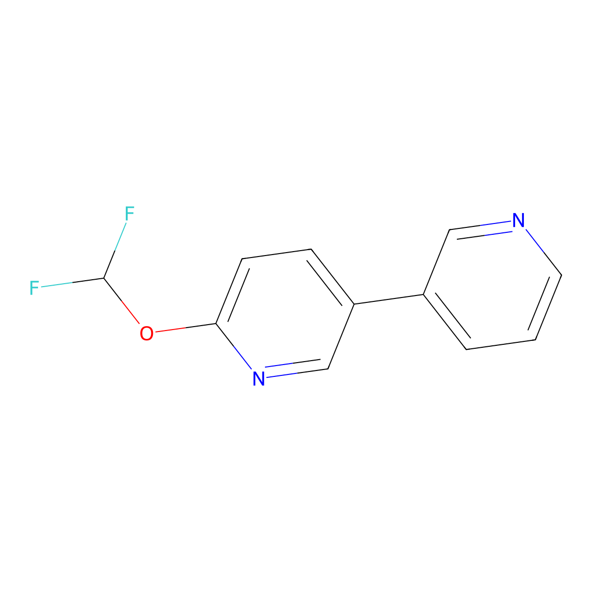 2-(Difluoromethoxy)-5-(pyridin-3-yl)pyridine molecular structure, CAS 1214388-67-6