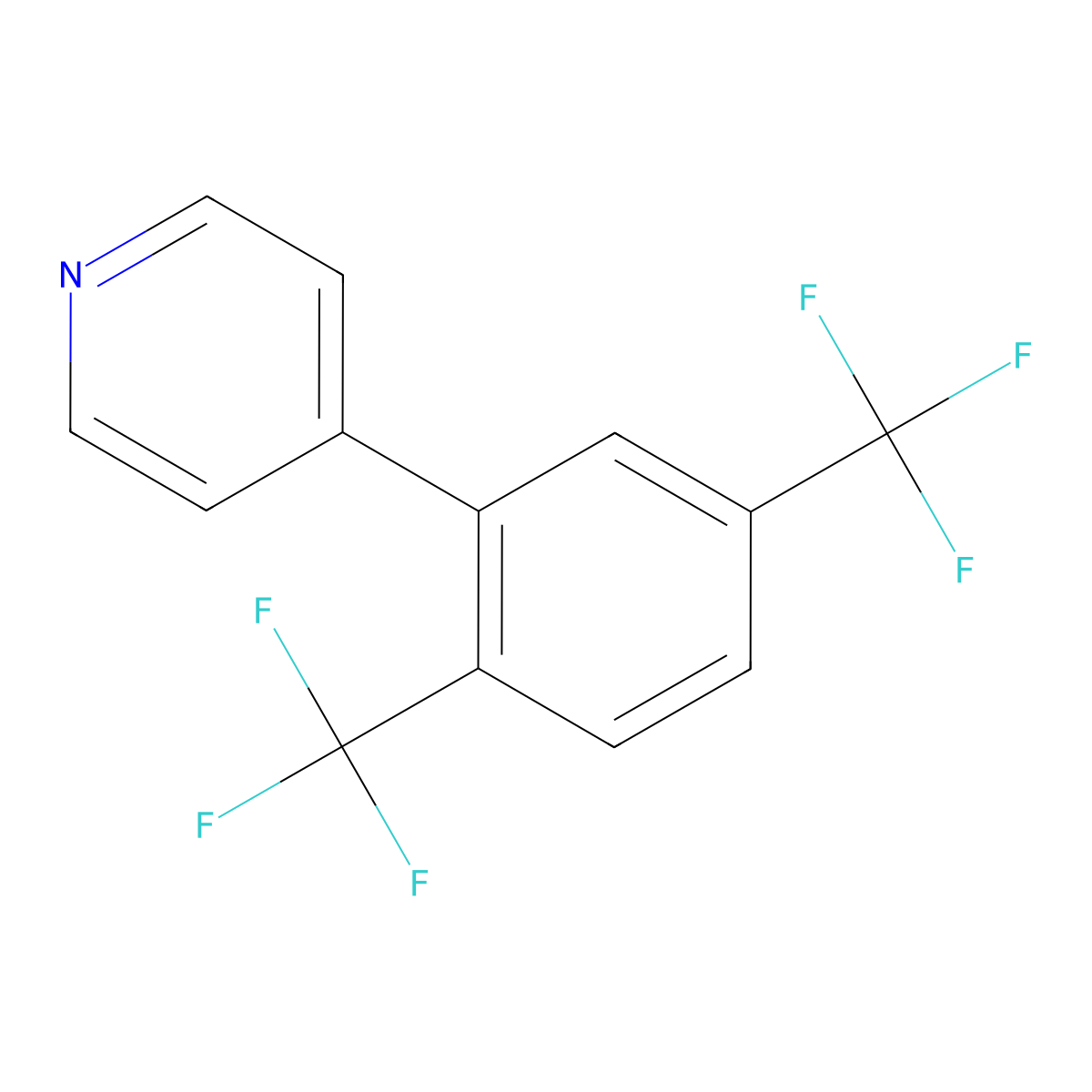 4-(2,5-Bis(trifluoromethyl)phenyl)pyridine molecular structure, CAS 1214388-92-7