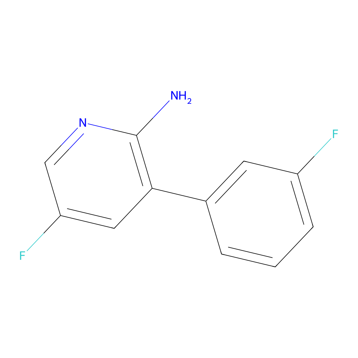 5-Fluoro-3-(3-fluorophenyl)pyridin-2-amine molecular structure, CAS 1214389-03-3