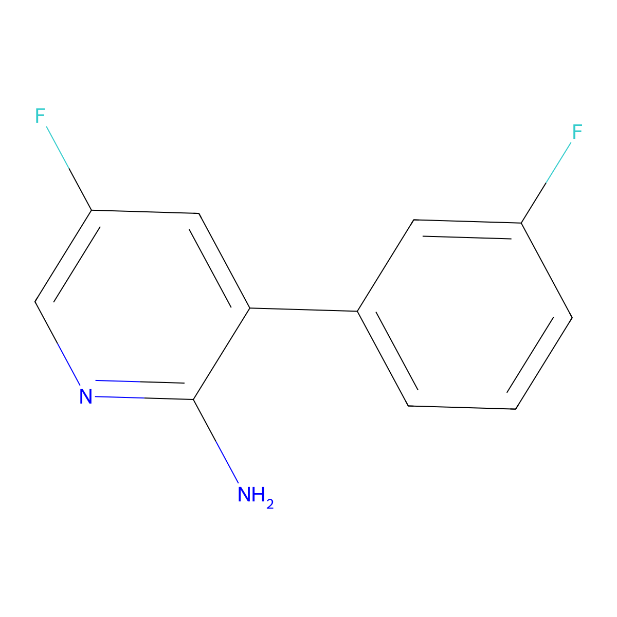 5-Fluoro-3-(3-fluorophenyl)pyridin-2-amine molecular structure, CAS 1214389-03-3