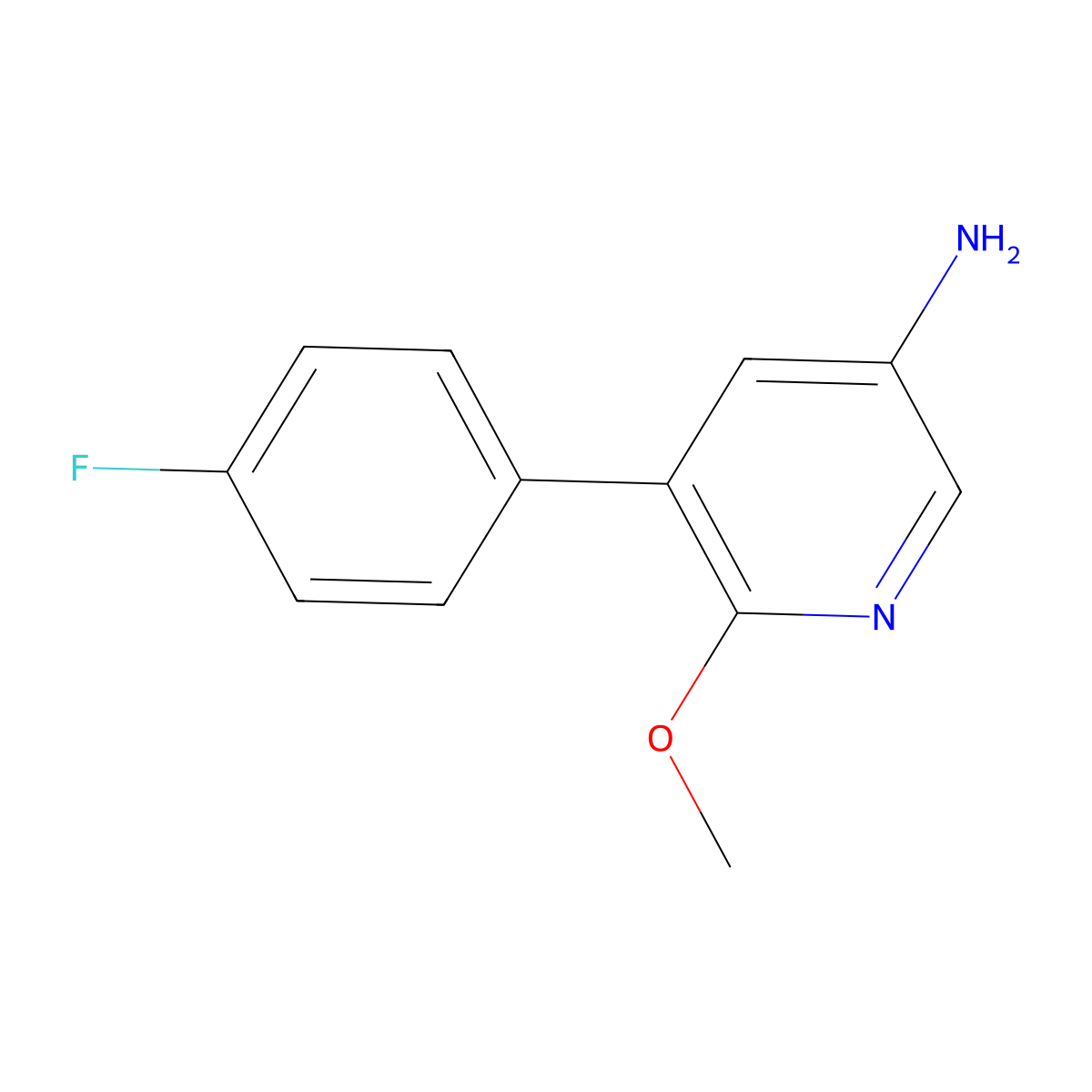 5-(4-Fluorophenyl)-6-methoxypyridin-3-amine molecular structure, CAS 1214389-05-5