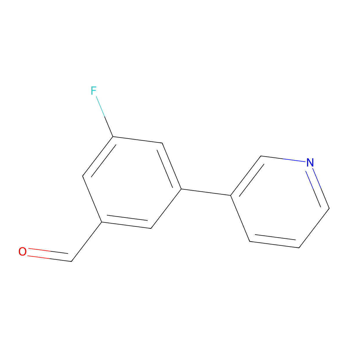 3-Fluoro-5-(pyridin-3-yl)benzaldehyde molecular structure, CAS 1214389-06-6