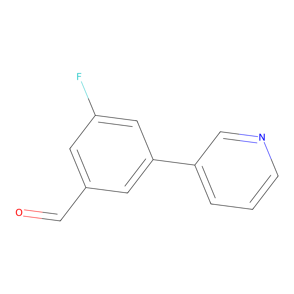 3-Fluoro-5-(pyridin-3-yl)benzaldehyde molecular structure, CAS 1214389-06-6