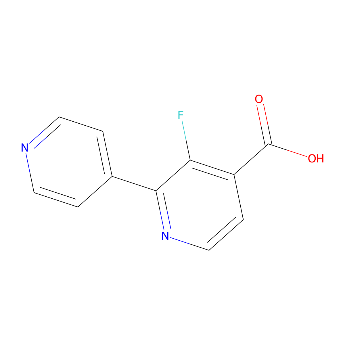 3-Fluoro-2-(pyridin-4-yl)isonicotinic acid molecular structure, CAS 1214389-08-8