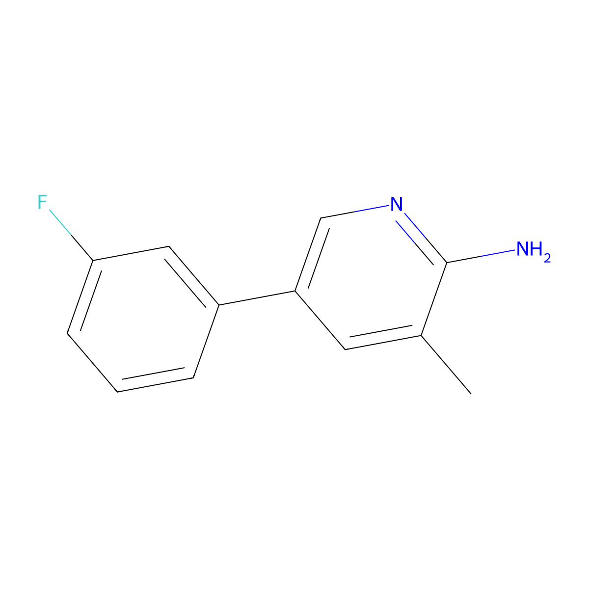 5-(3-Fluorophenyl)-3-methylpyridin-2-amine molecular structure, CAS 1214389-11-3