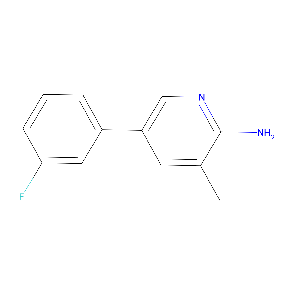 5-(3-Fluorophenyl)-3-methylpyridin-2-amine molecular structure, CAS 1214389-11-3
