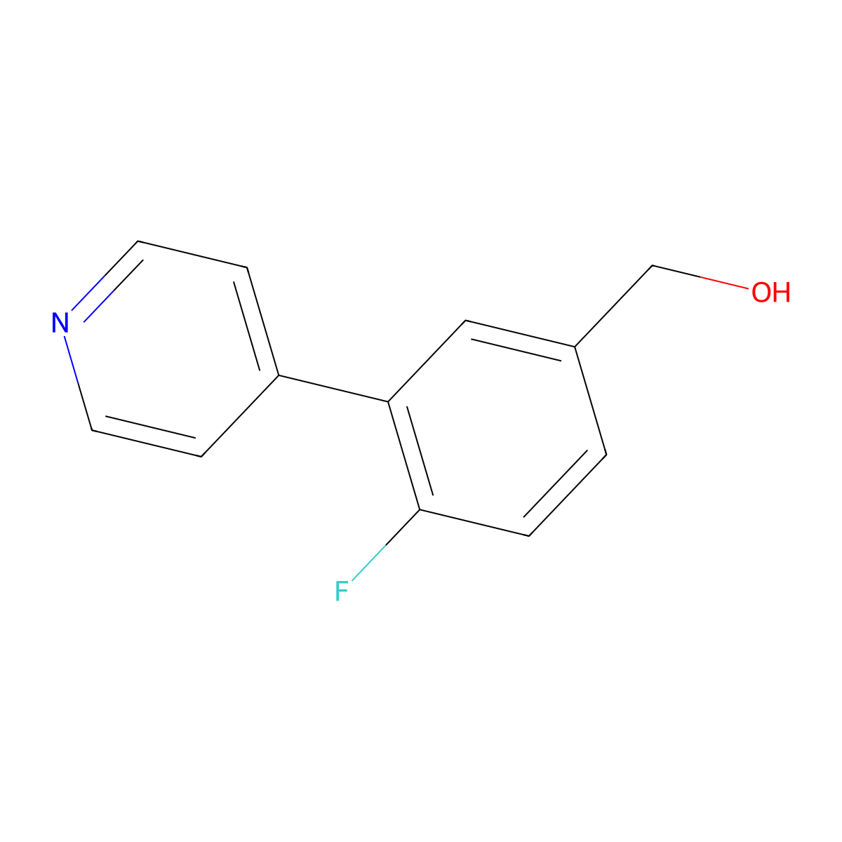 [4-Fluoro-3-(pyridin-4-yl)phenyl]methanol molecular structure, CAS 1214389-17-9