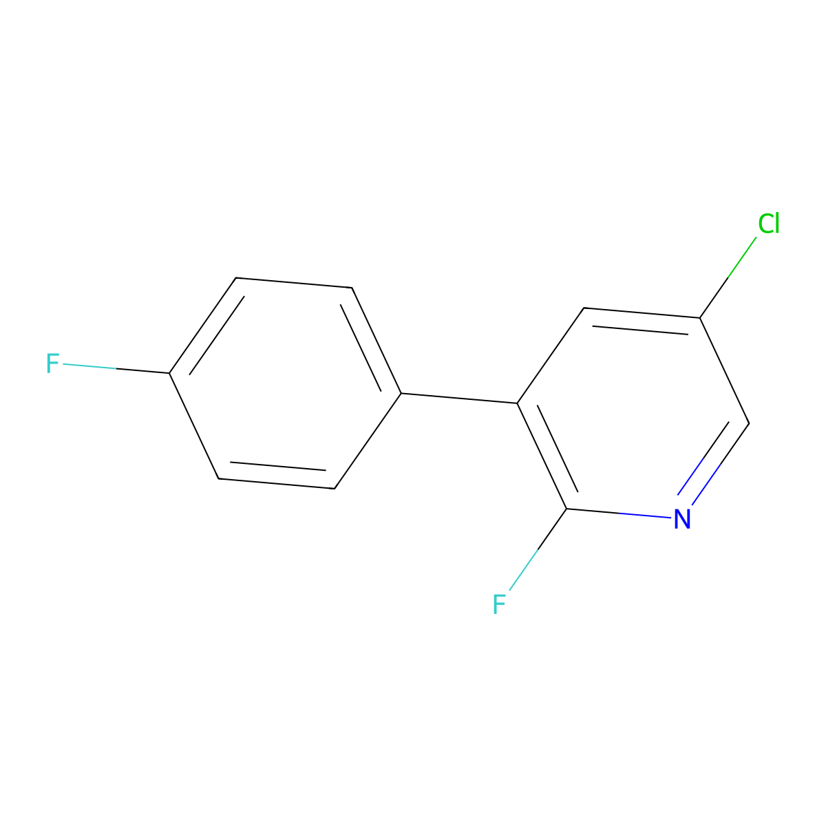 5-Chloro-2-fluoro-3-(4-fluorophenyl)pyridine molecular structure, CAS 1214389-22-6
