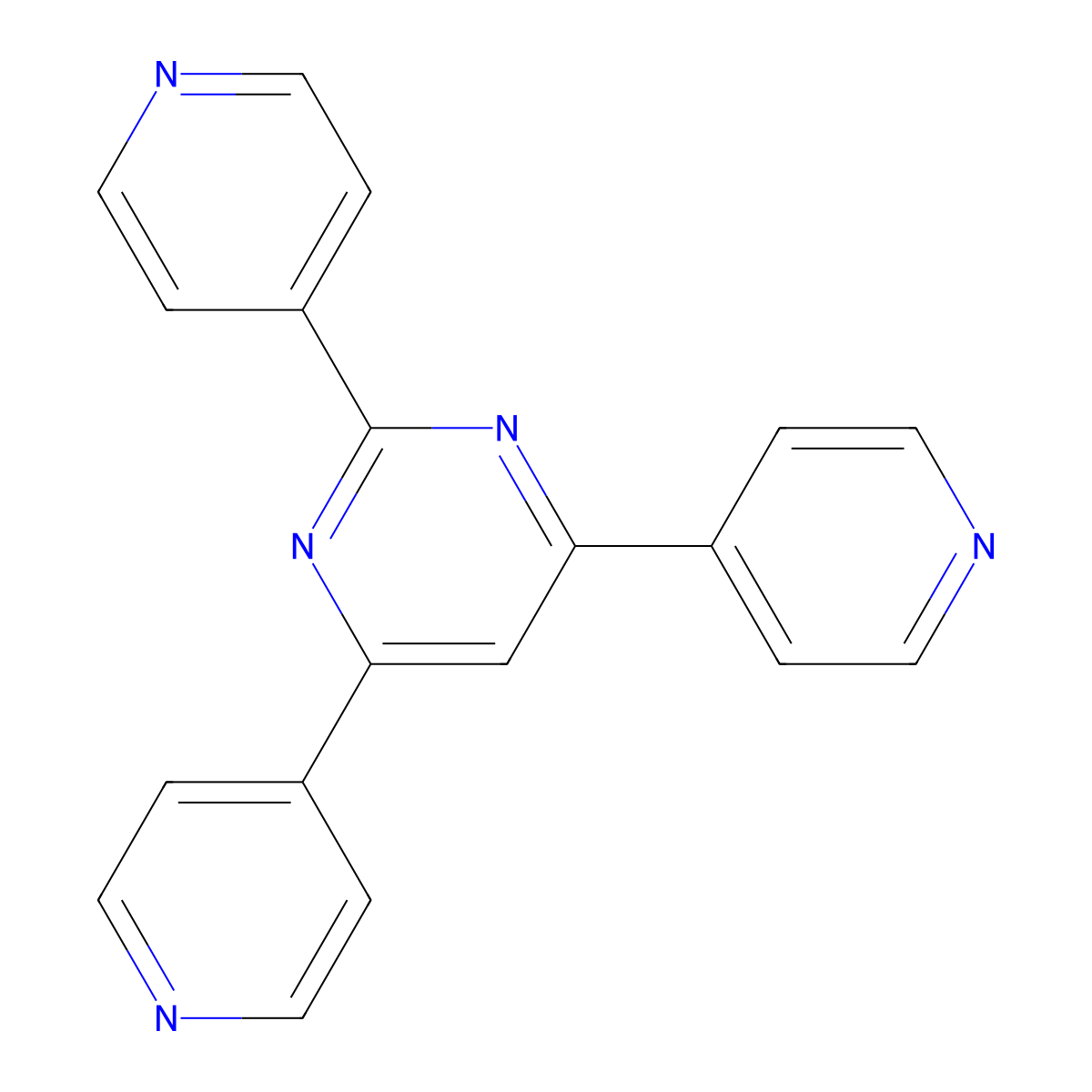 2,4,6-Tri-4-pyridinylpyrimidine molecular structure, CAS 1214389-45-3
