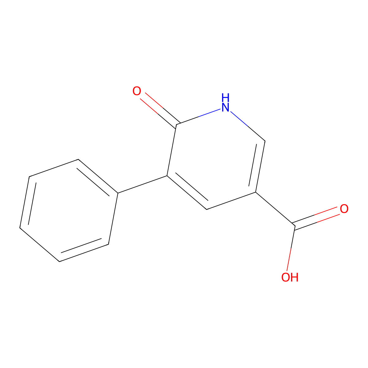 6-Hydroxy-5-phenylnicotinic acid molecular structure, CAS 1214389-46-4