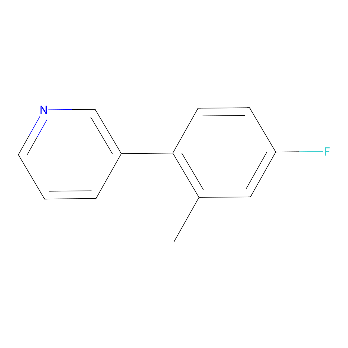 3-(4-Fluoro-2-methylphenyl)pyridine molecular structure, CAS 1214389-50-0