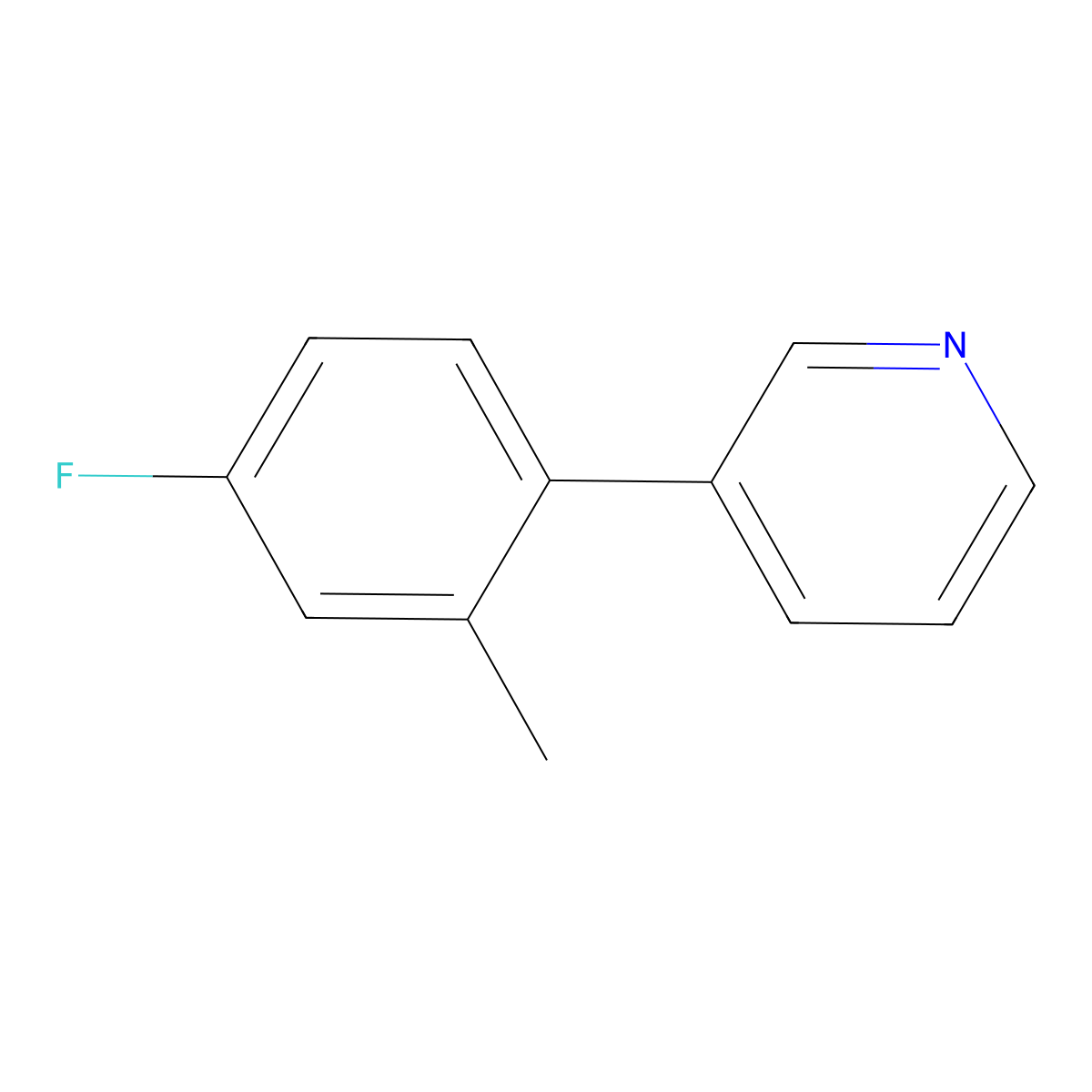 3-(4-Fluoro-2-methylphenyl)pyridine molecular structure, CAS 1214389-50-0