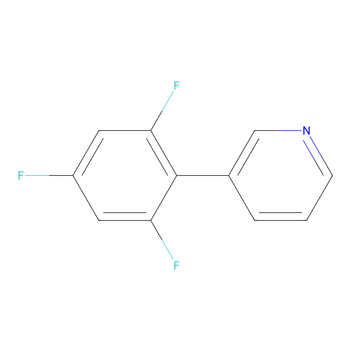 3-(2,4,6-Trifluorophenyl)pyridine molecular structure, CAS 1214389-51-1