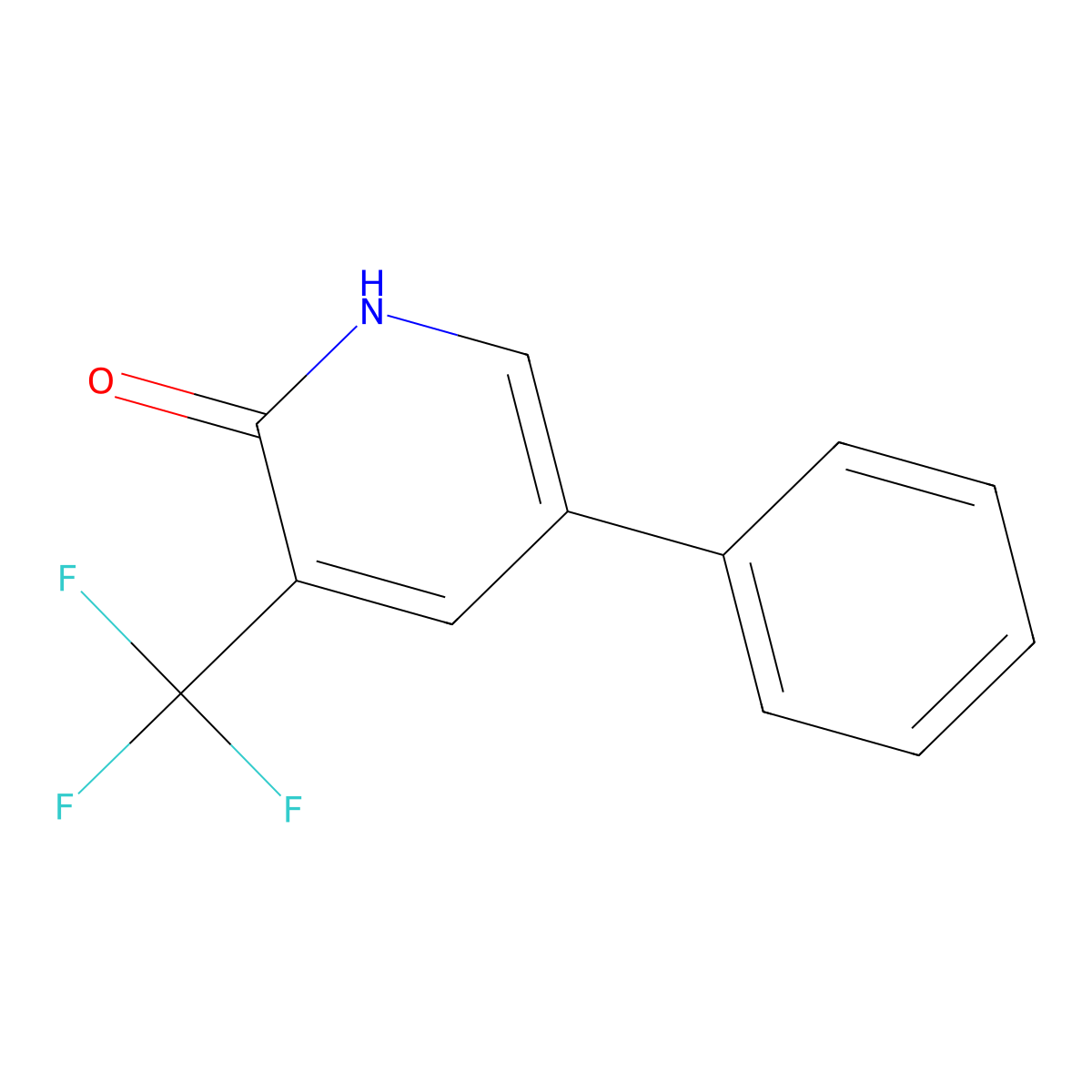 2-Hydroxy-5-phenyl-3-(trifluoromethyl)pyridine molecular structure, CAS 1214389-52-2
