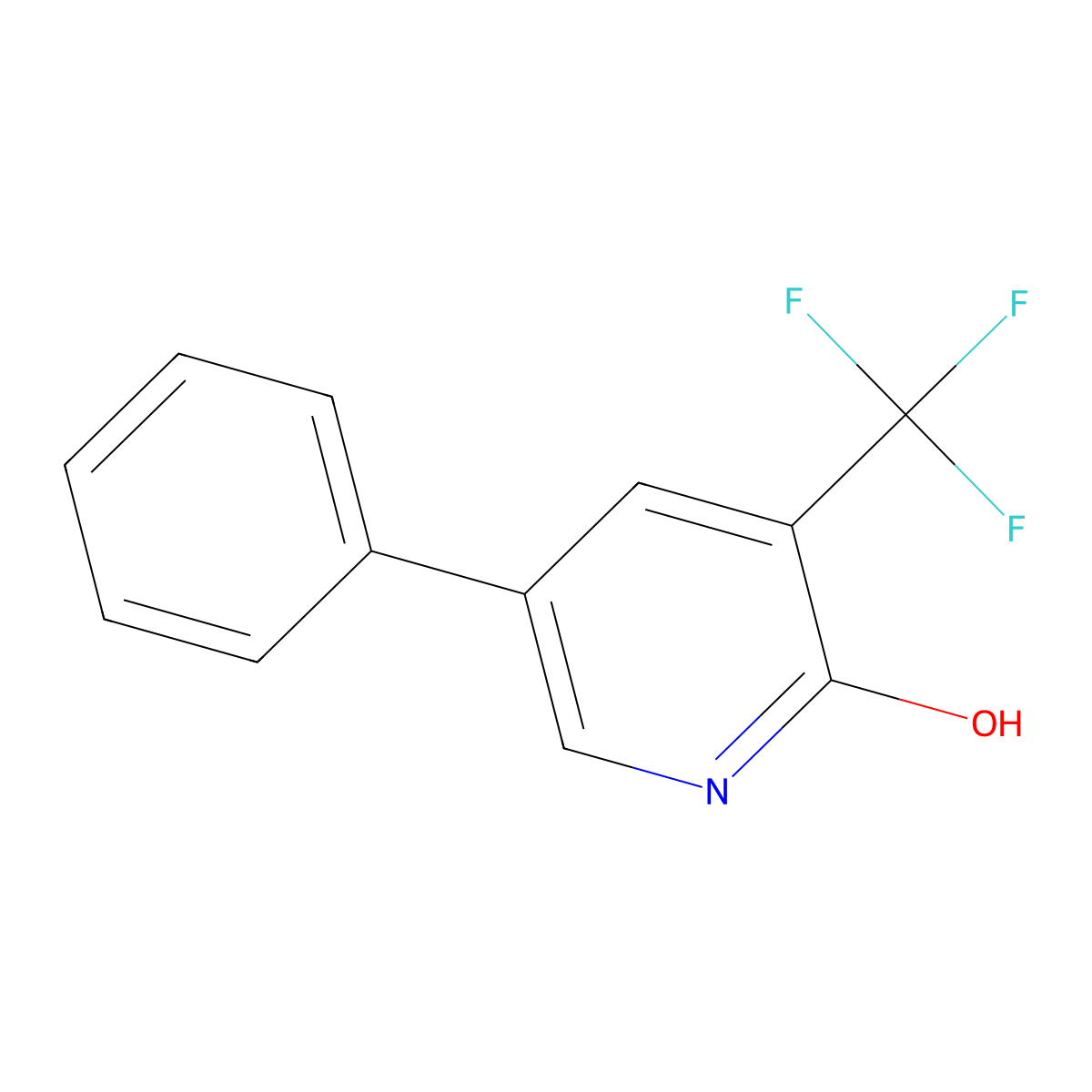 2-Hydroxy-5-phenyl-3-(trifluoromethyl)pyridine molecular structure, CAS 1214389-52-2
