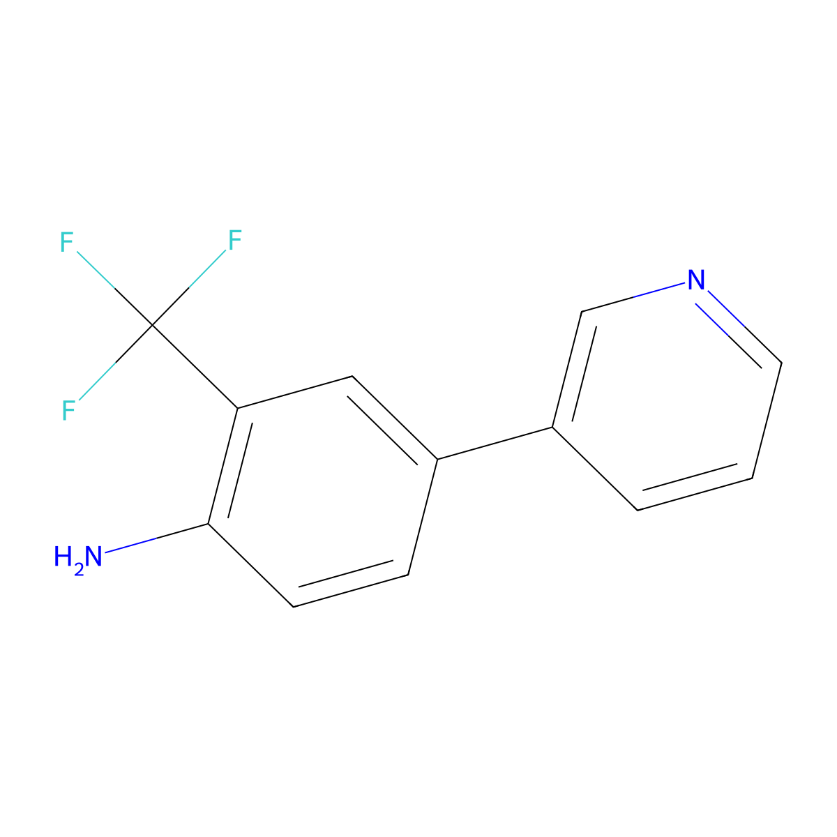 4-(Pyridin-3-yl)-2-(trifluoromethyl)benzenamine molecular structure, CAS 1214389-56-6