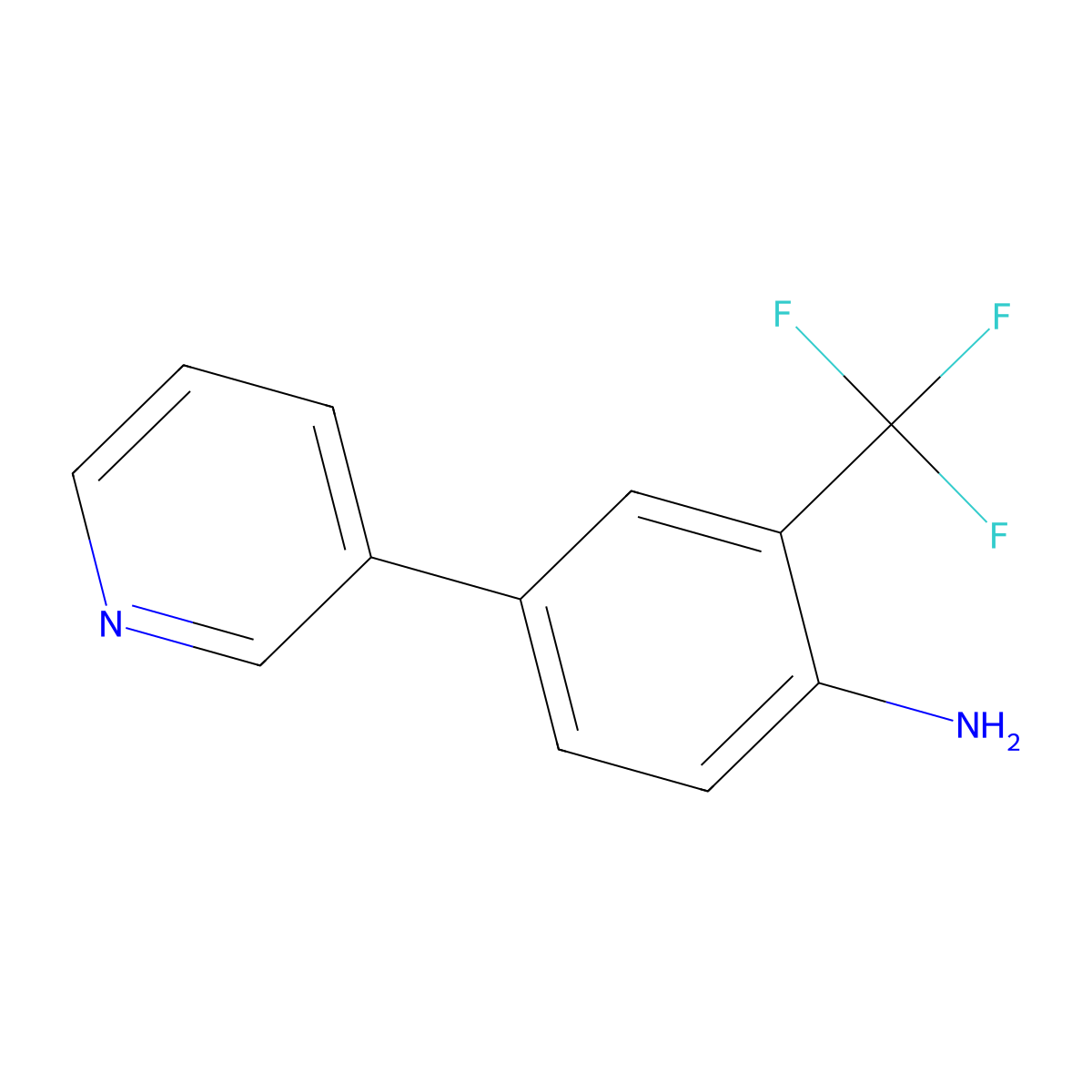 4-(Pyridin-3-yl)-2-(trifluoromethyl)benzenamine molecular structure, CAS 1214389-56-6